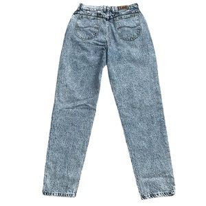 Vintage Lee Women’s Blue Gray Acid Wash Ultra High Rise Mom Jeans / 14 Long